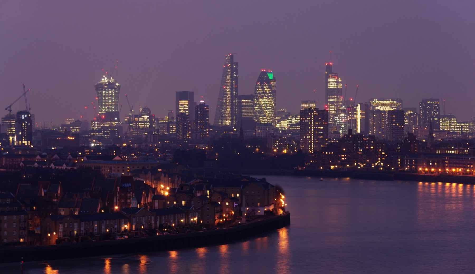 The City of London skyline seen across the River Thames