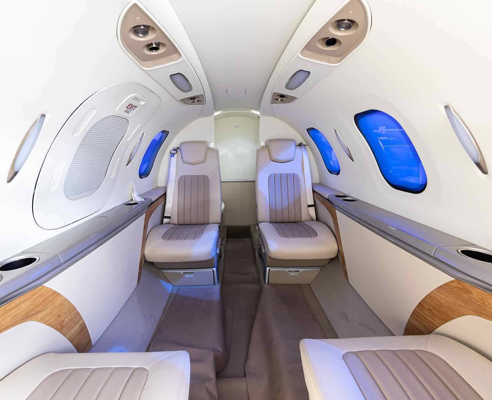 Interior of a HondaJet at Paris Air Show 2019