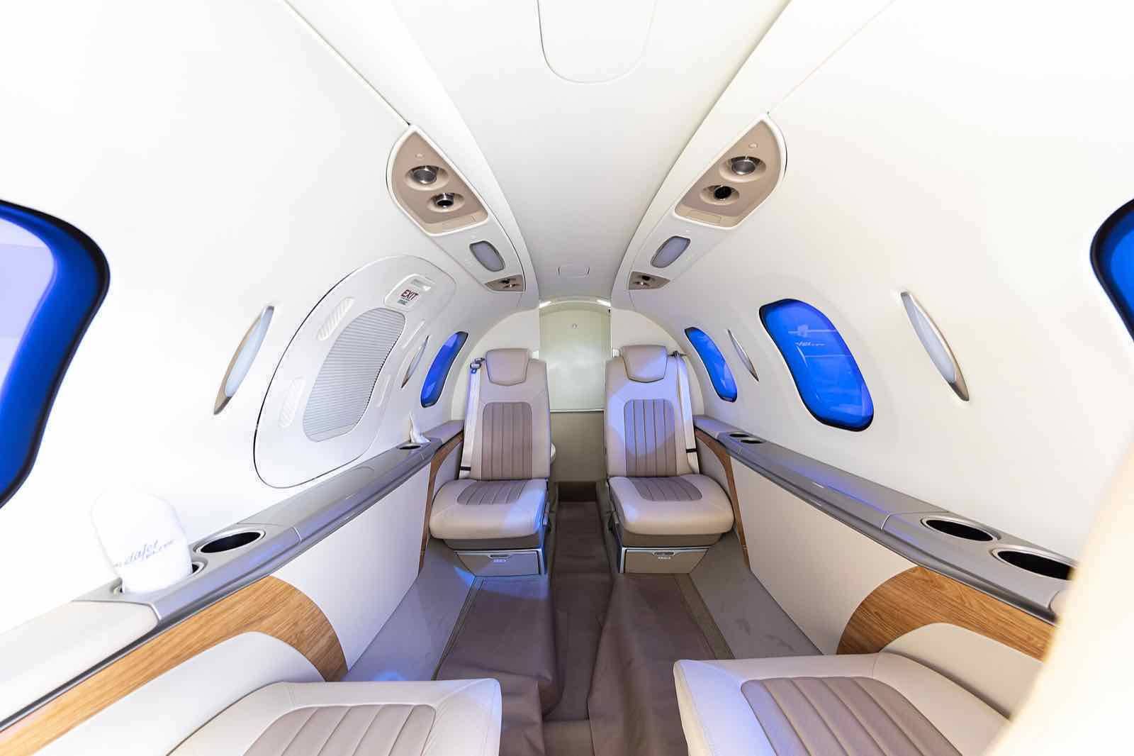 Interior of a HondaJet at Paris Air Show 2019