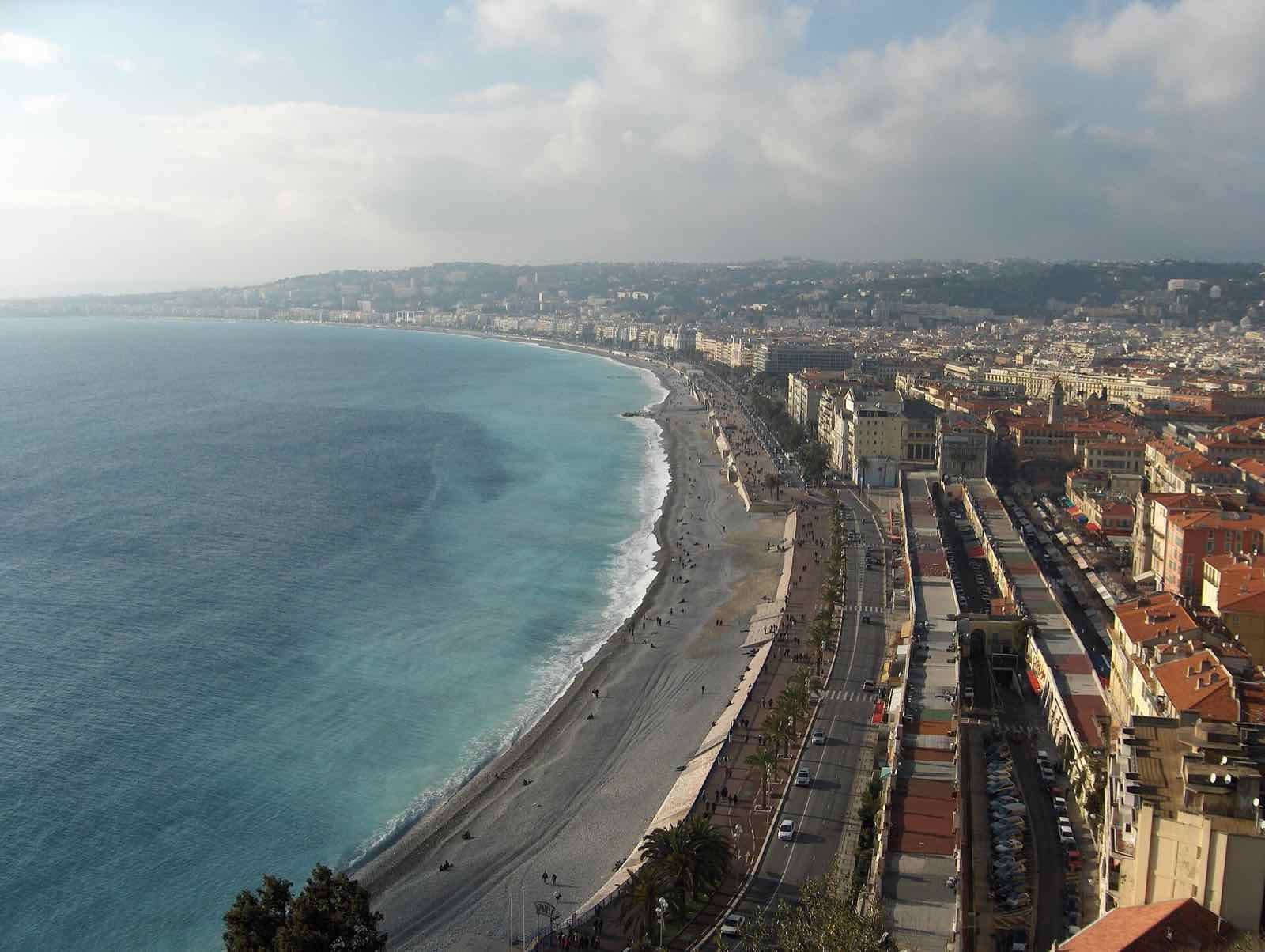 The sea and the old town in Nice