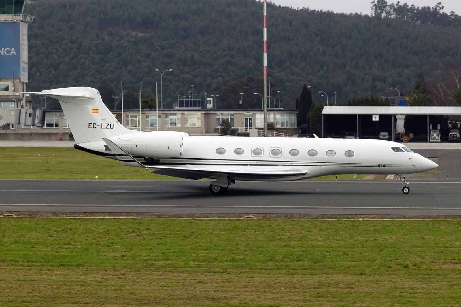 Gulfstream G650 no aeroporto da Coruña